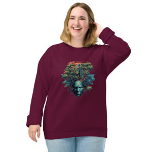 Alternative view of Unisex organic raglan sweatshirt